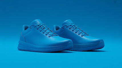 Vibrant Blue Athletic Shoes Stylish Footwear on a Monochromatic Background