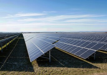 Solar panels field generating clean energy
