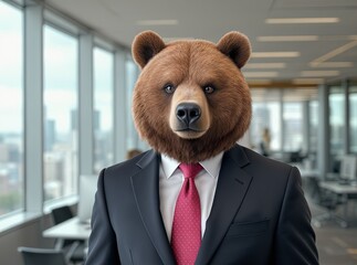 A Bear wearing a business suit - business executive concept