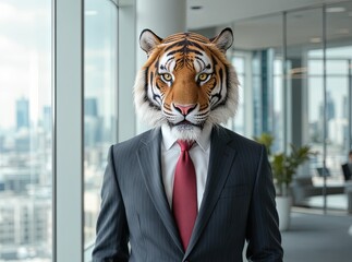 A Tiger wearing a business suit - business executive concept