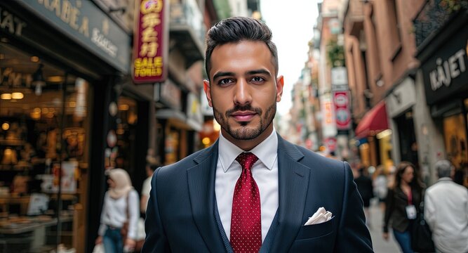 Professional middle aged adult in business professional suit - modern contemporary lifestyle image for corporate business