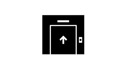 Elevator with Up Arrow Icon Modern Lift Symbol.