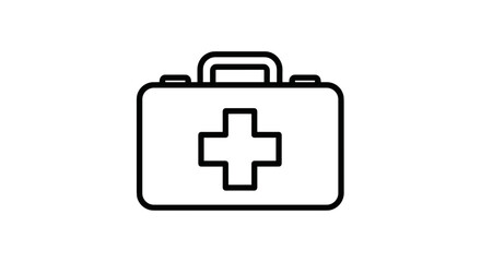 First Aid Kit Icon Medical Assistance and Emergency Care.
