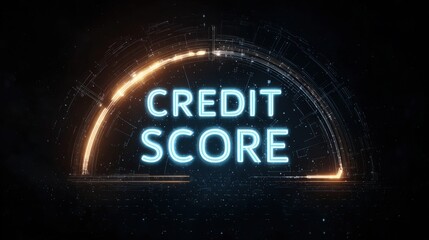 Visual representation of a digital credit score meter and its significance in managing finances. The design highlights the importance of tracking credit health for better financial decisions.
