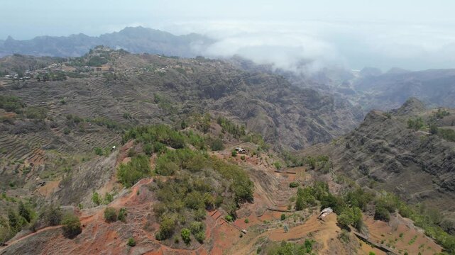 CAPE VERDE - 9.10.2025 - Incredible aerial footage moving into a scenic canyon in Ribeira Grande, Cape Verde.