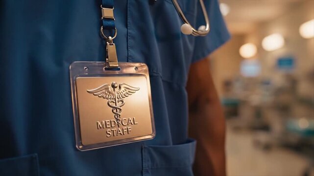 Medical Staff Badge Healthcare Professional in Hospital Setting.