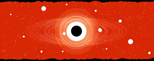 Abstract eye logo with white shapes on a red background for branding and design use