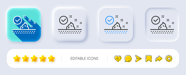 Obraz premium Skin care line icon. Neumorphic, Flat shadow, 3d buttons. Moisture cream sign. Cosmetic lotion symbol. Line skin care icon. Social media icons. Vector