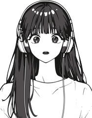 音楽を聴く若者のポートレート