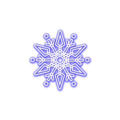 PNG, Stylized snowflake with a blue outline for winter holiday .