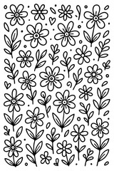 Hand-Drawn Floral Doodle Background