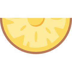 Yellow Pineapple Slice With Brown Edge On Transparent Background Fresh Tropical Fruit Healthy Food