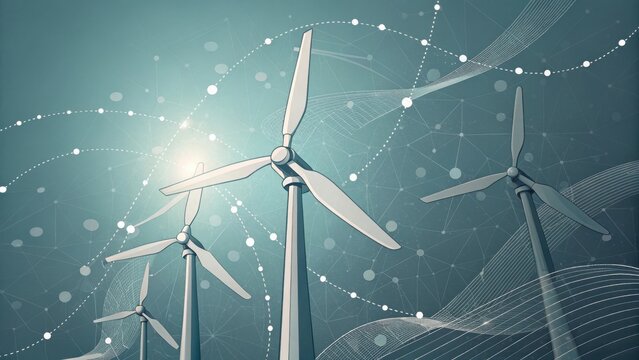 Wind turbines generating sustainable power with clean energy