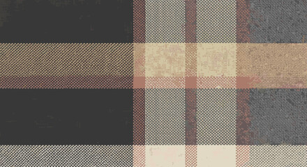 Elegant plaid pattern in muted tones, a sophisticated design for backgrounds, textiles, or web design, evoking warmth and classic style, versatile for modern and traditional applications, seamless