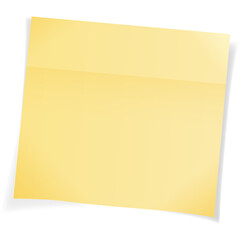 Yellow Sticky Note With Shadow And Reflection On White Background Isolated Simple Design Minimalist Communication Tool For Reminder Or Message