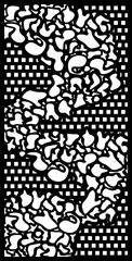 Abstract Organic Pattern Laser Cut Panel Vector Design in Black and White for CNC Cutting and Decorative Screens