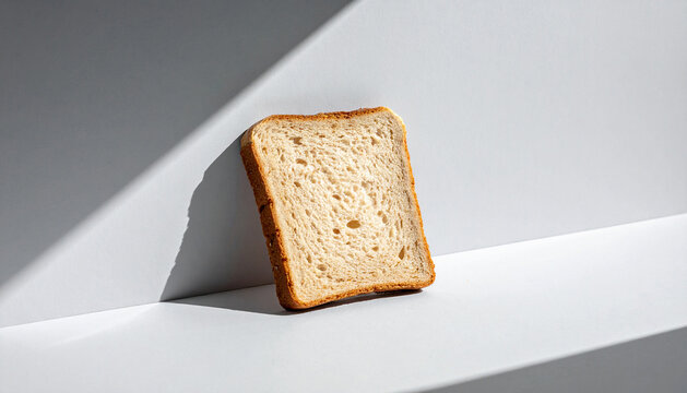 Single Slice of Whole Wheat Bread, Minimalist Healthy Food Shot