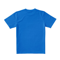 Apparel Mockup of High-Quality Blank Aqua Blue T-Shirt Back View Template on White Transparent Background 