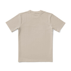 Apparel Mockup of High-Quality Blank Bone Natural T-Shirt Front View Template on White Transparent Background 