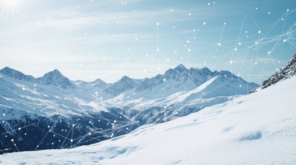 Obraz premium A mountain range covered in snow