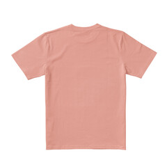 Apparel Mockup of High-Quality Blank Pink T-Shirt Back  View Template on White Transparent Background 