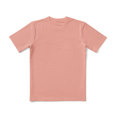 Apparel Mockup of High-Quality Blank Pink T-Shirt Front View Template on White Transparent Background 