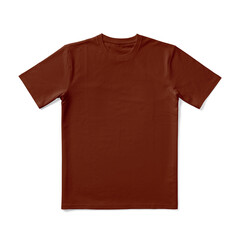 Apparel Mockup of High-Quality Blank Deep Red  T-Shirt Front View Template on White Transparent Background 