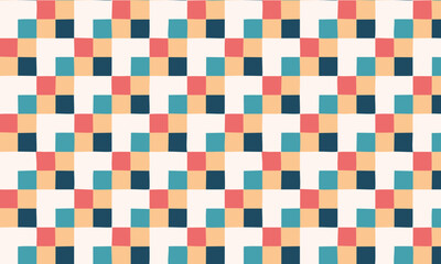 Fototapeta premium Abstract Geometric Square Seamless Pattern in Modern Color Block Style