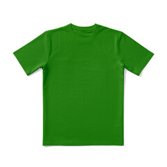 Apparel Mockup of High-Quality Blank Green T-Shirt Front View Template on White Transparent Background 