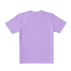 Apparel Mockup of High-Quality Blank Lilac T-Shirt Back View Template on White Transparent Background 