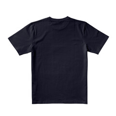 Apparel Mockup of High-Quality Blank Navy T-Shirt Back View Template on White Transparent Background 