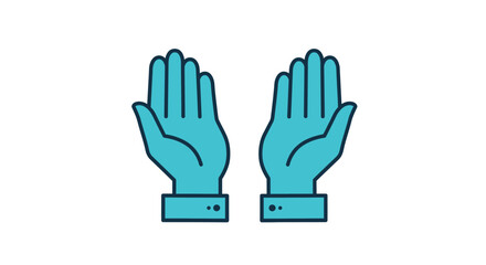 Obraz premium Illustration of Two Hands in a Praying or Giving Gesture.