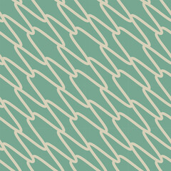 Mint green seamless geometric zigzag pattern with smooth white lines, modern abstract background for textiles, wallpapers, or packaging design.