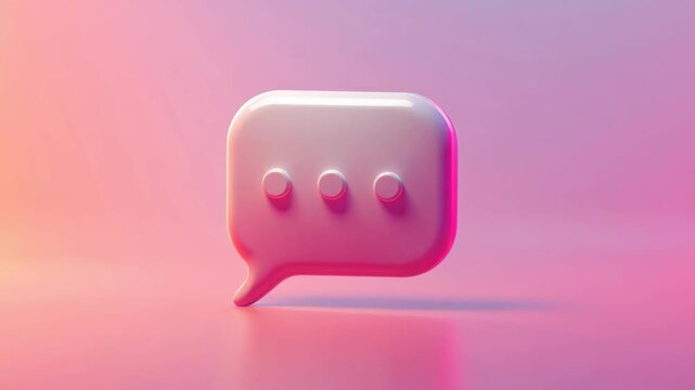 A pink square with three dots in the middle. The dots are evenly spaced and the square is placed on a pink background