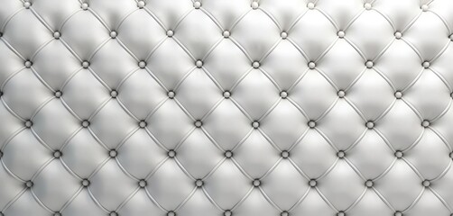 Obraz premium Seamless white tufted upholstery pattern. Abstract quilted diamond design creates elegant backdrop. Luxurious textile fabric design concept for sofa furniture interior decoration.