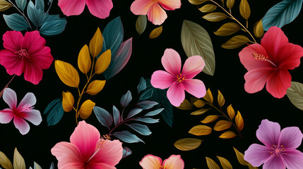 Isolated icon of flowers and leaves