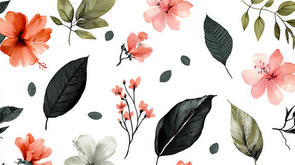 Isolated icon of flowers and leaves