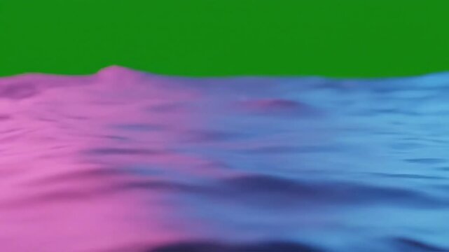 Dynamic ocean waves lapping on a shore under a colorful sky, perfect for a background or visual effect with its vibrant, eye catching colors