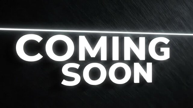 Dramatic "Coming Soon" announcement with sleek neon glow and textured dark background, perfect for product launches or event teasers.