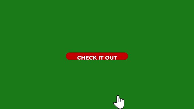 Red ' Check It Out' Button with Cursor Icon on Green Background click hand icon