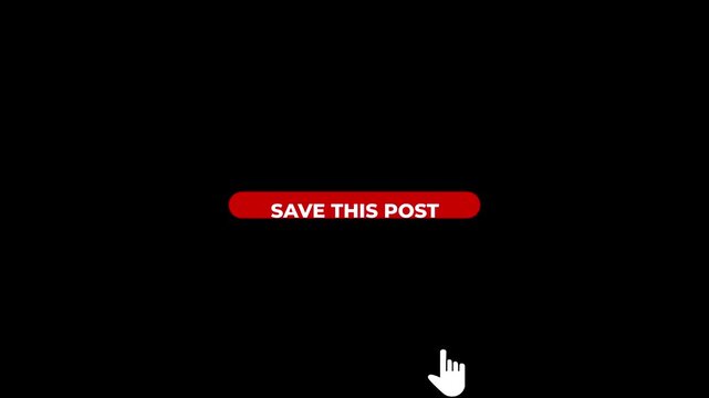 Red button with white text SAVETHISPOST and a white cursor hand icon on a black background