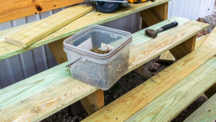 Building wooden exterior steps