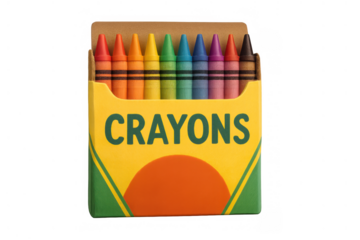 Colorful crayon box showcasing various hues, representing creativity, art, school, and childhood education concepts