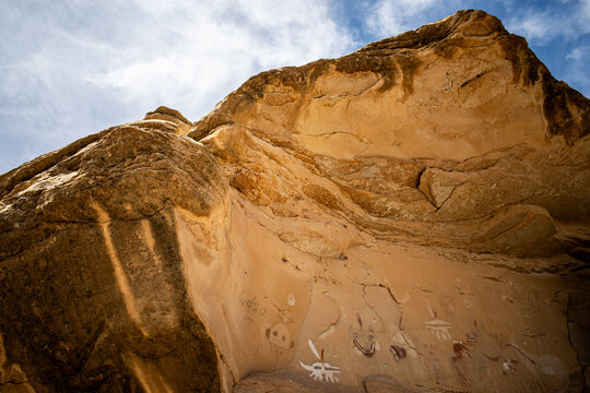 Native American rock art in New Mexico, USA.