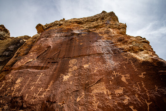 Native American rock art in New Mexico, USA.