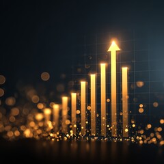 Golden Bar Graphs with Sparkling Effect in a Dark Environment