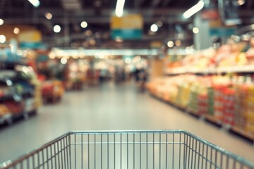 supermarket shopping cart close up