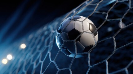 soccer ball flying into goal