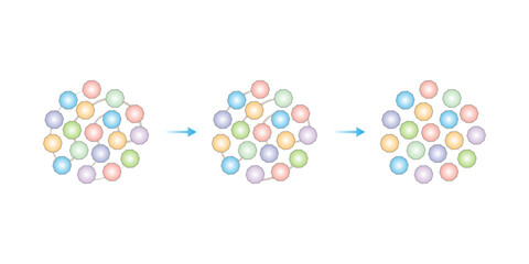 Protein Formation Science Design. Converting Amino Acids into Protein . Vector Illustration.