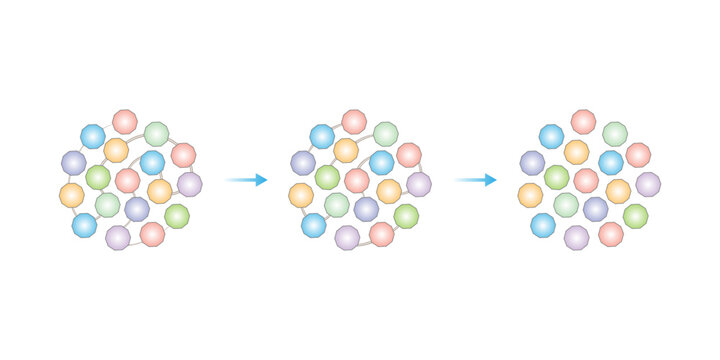 Protein Formation Science Design. Converting Amino Acids into Protein . Vector Illustration.